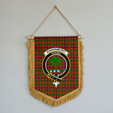 Kinninmont Tartan Crest Wall Hanging Banner - Wood Pole